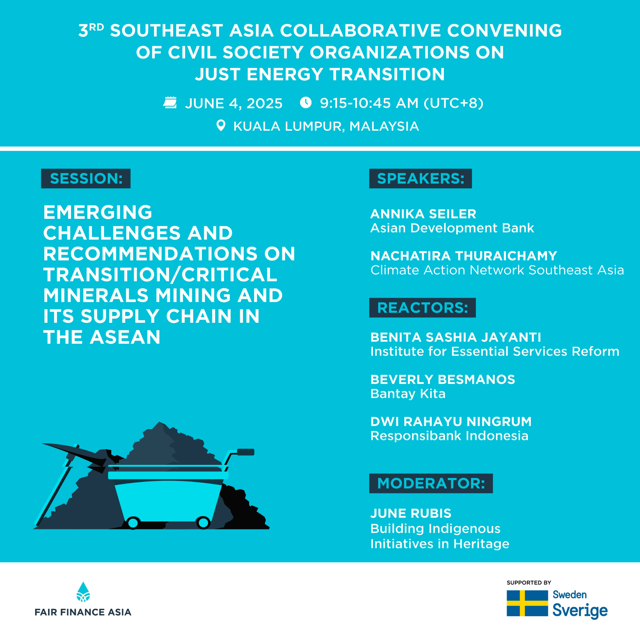 Fair Finance Asia’s Multi-Stakeholder Panel Discussion on Emerging Risks in the ASEAN’s Transition Minerals Value Chain