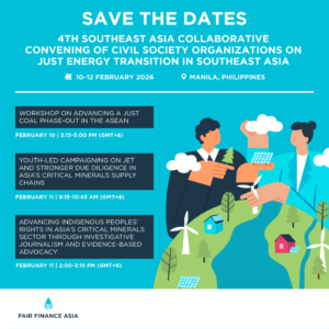 Fair Finance Asia’s Sessions at the 4th Southeast Asia Collaborative Convening on Just Energy Transition